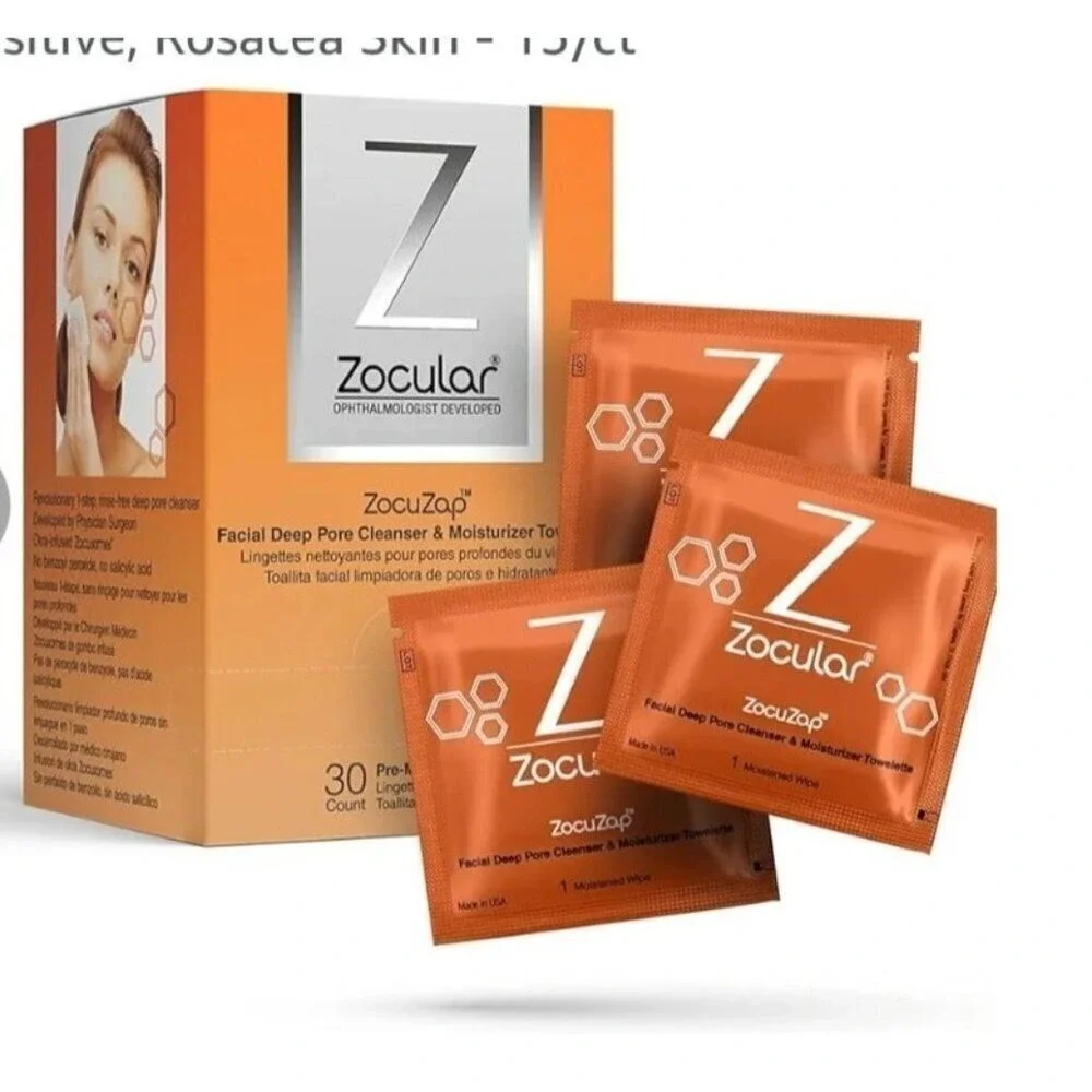 ZocuZap Acne Face Wipes Moisturizing Face Cleansing Wipes for Acne‎ Makeup B1